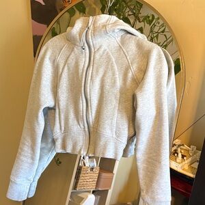 lululemon athletica Light Gray Cropped Zip Hoodie